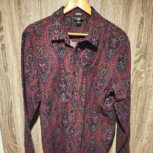 Volcom red paisley flannel shirt